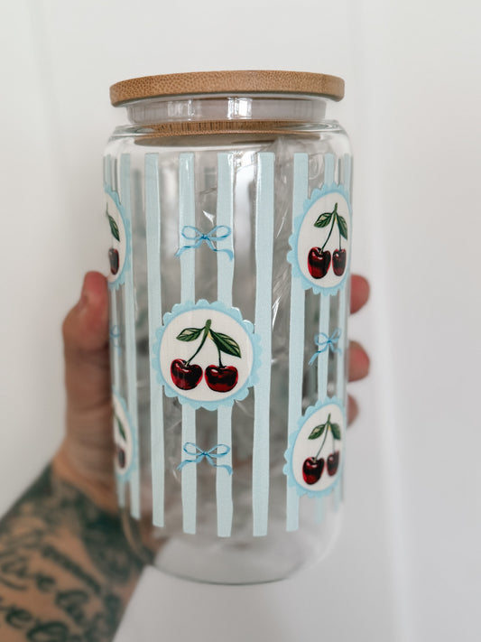 Cherry Stripes (pink and blue)